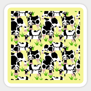 Cute Cows grazing Sticker